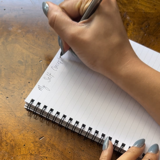 Writing “my self concept” in manifestation journal